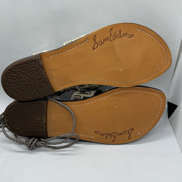 Sam Edelman Gray Gretchen Embellished Wrap Boho Gladiator Sandals Size 7.5 - Picture 8 of 10